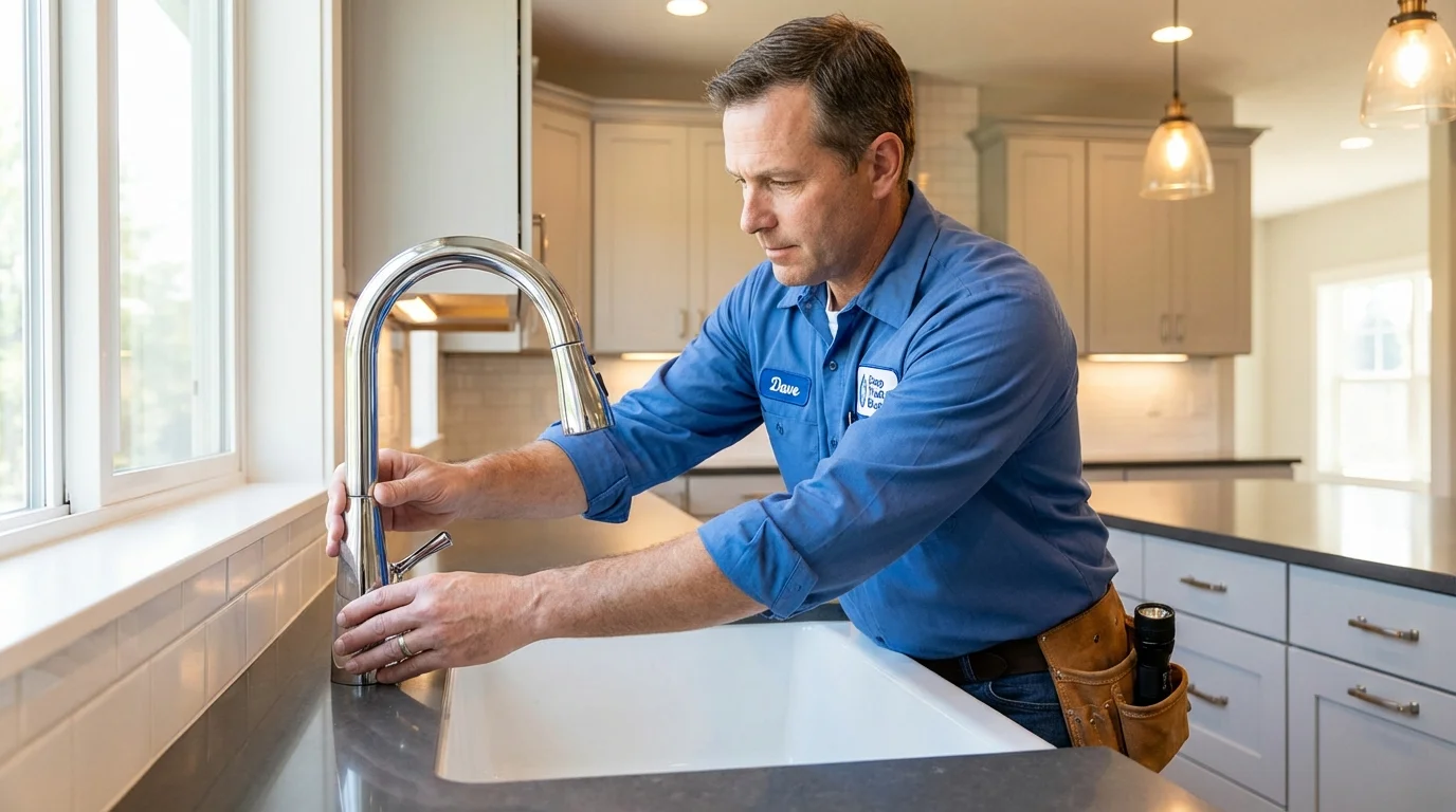 Kitchen faucet installation by Johns Plumbing LLC in Huntingdon